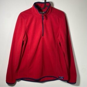 LL Bean Women's Soft-Brushed Fitness Fleece Pullover, Quarter-Zip size medium